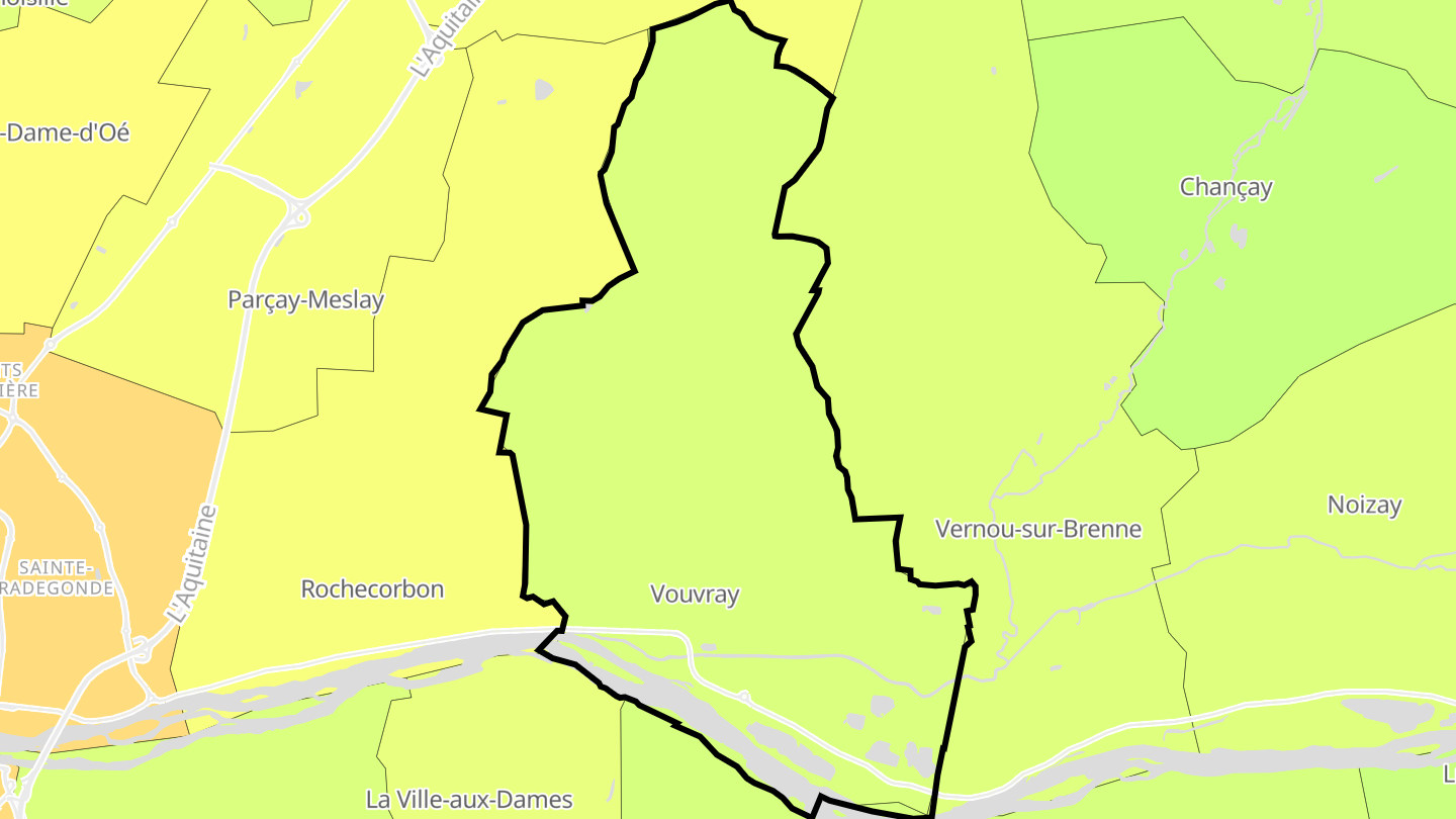 Carte des prix de l'immobilier Vouvray
