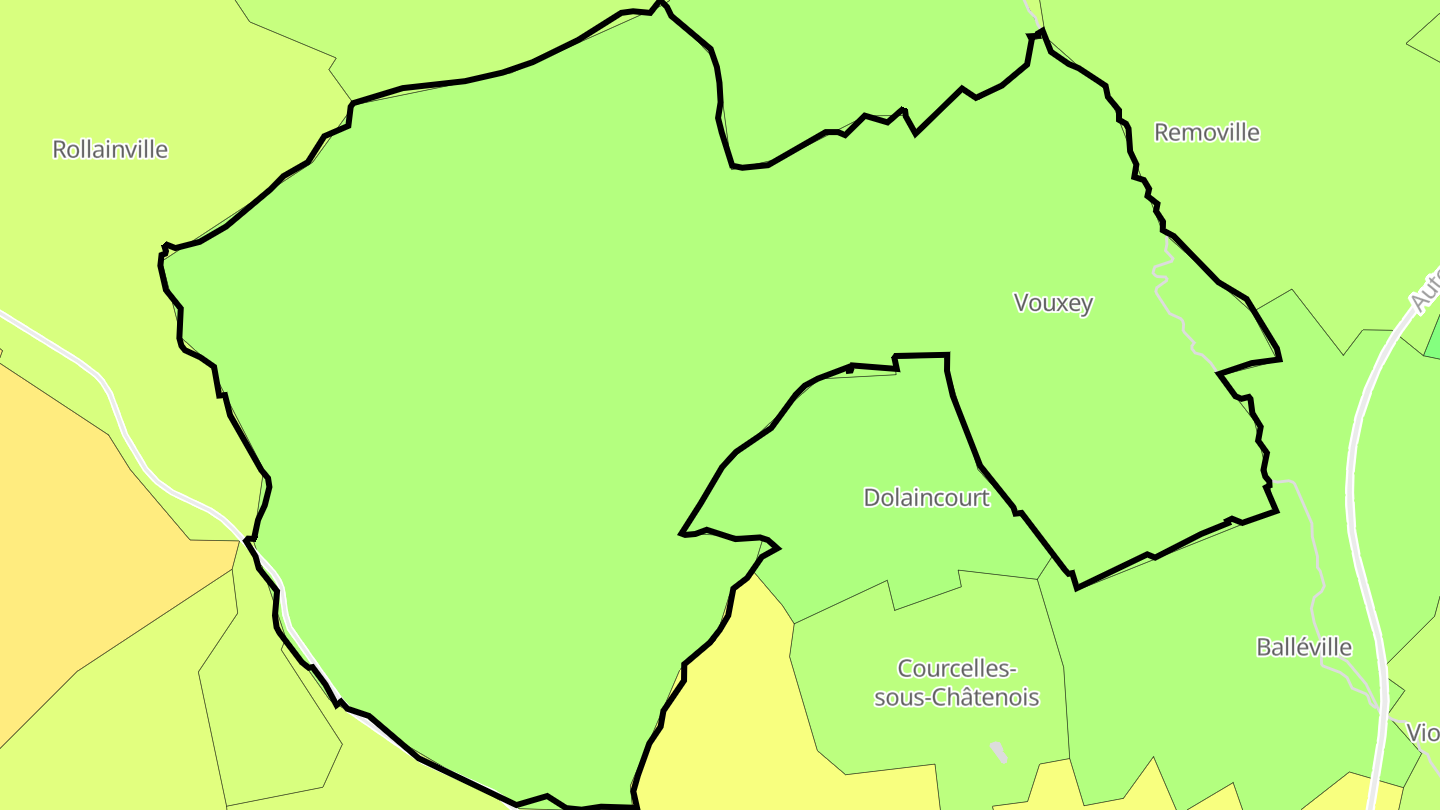 Carte des prix de l'immobilier Vouxey