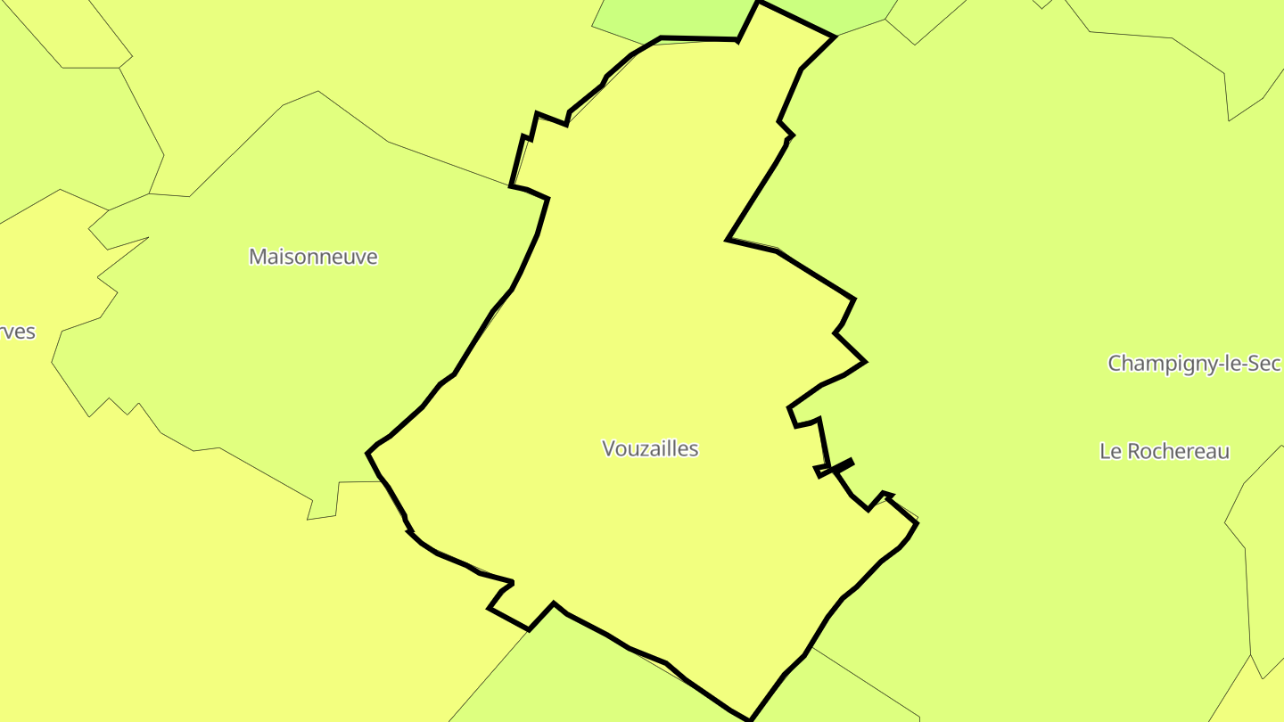 Carte des prix de l'immobilier Vouzailles