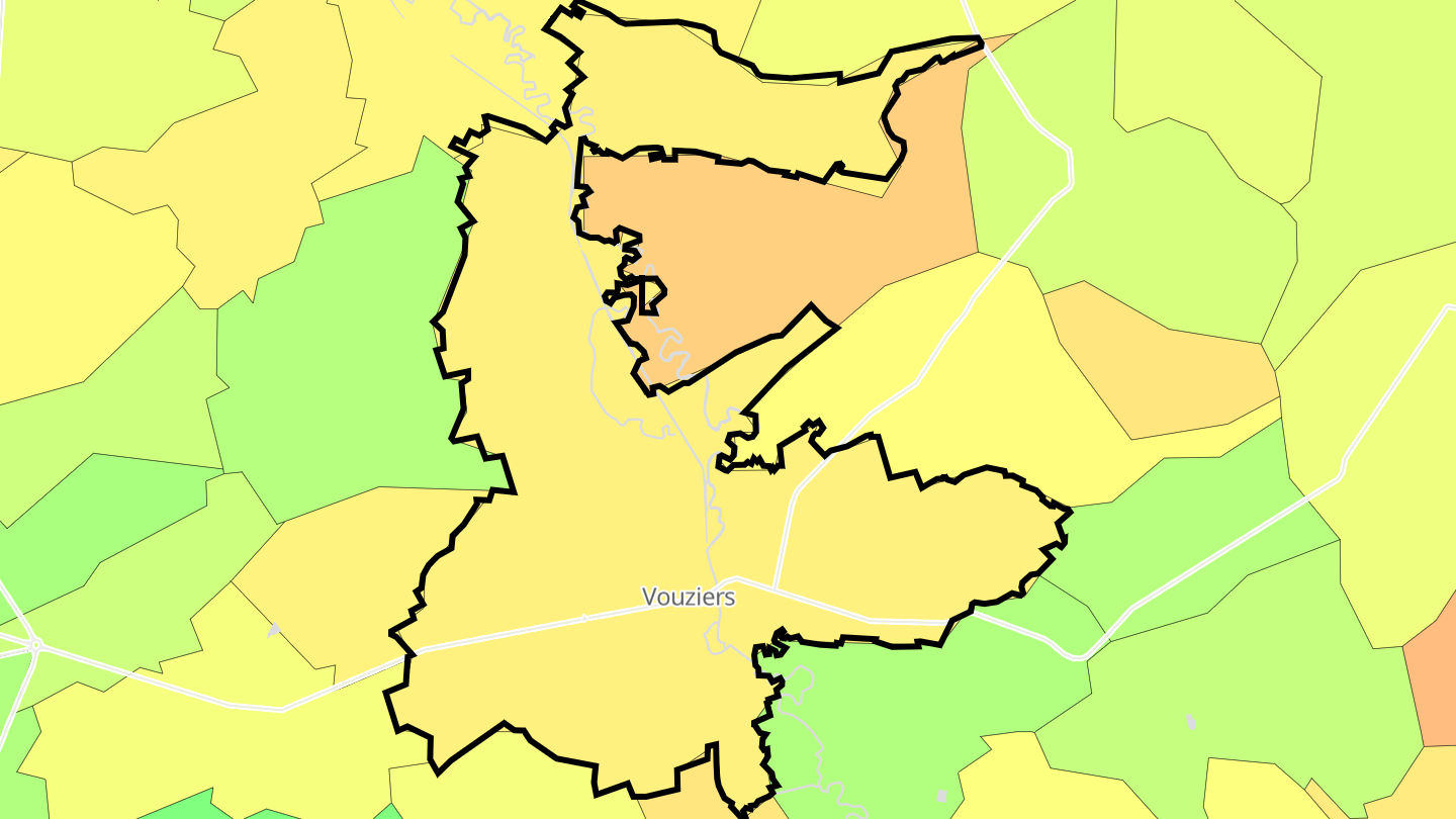 Carte des prix de l'immobilier Vouziers