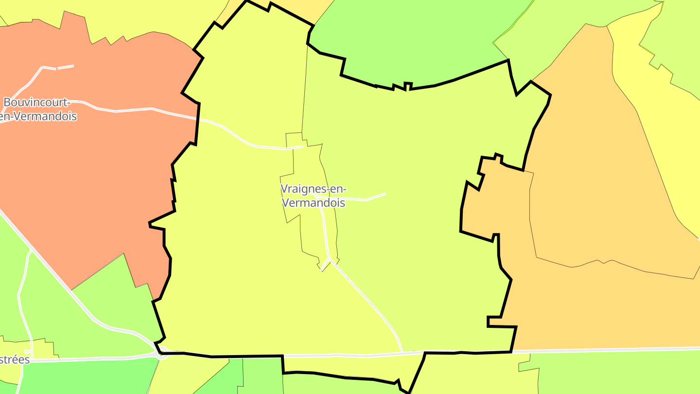 Carte des prix de l'immobilier Vraignes-en-Vermandois