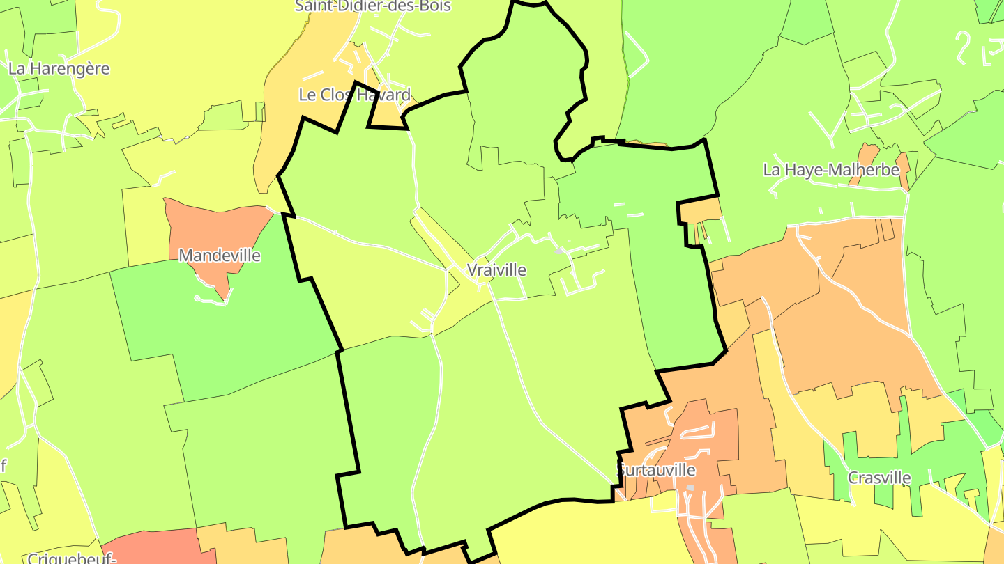 Carte des prix de l'immobilier Vraiville