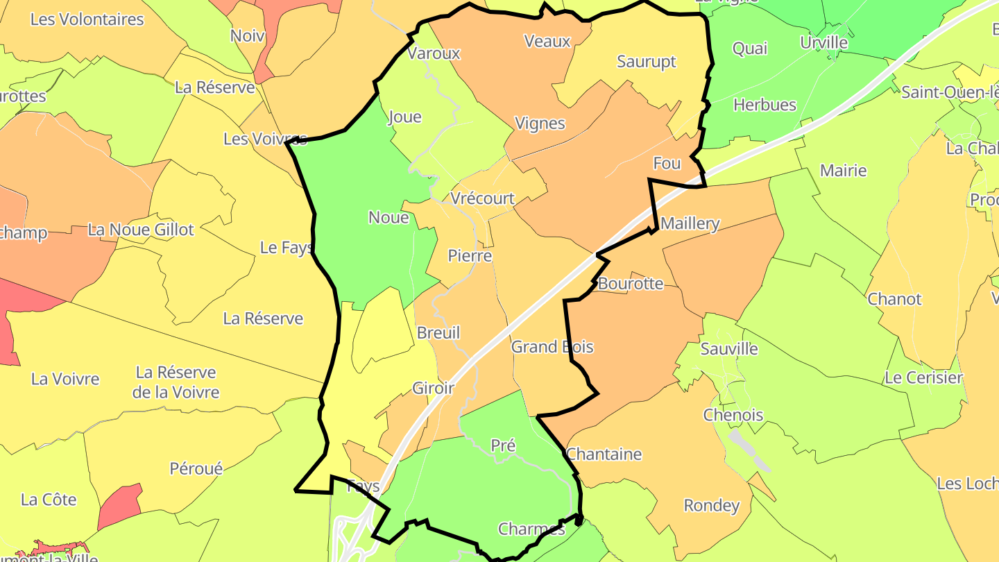 Carte des prix de l'immobilier Vrécourt