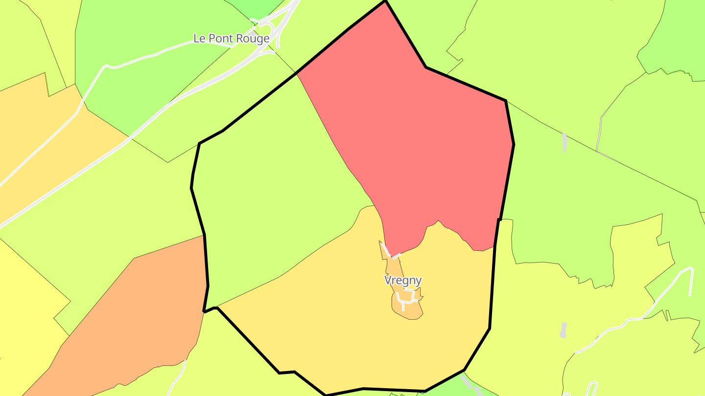 Carte des prix de l'immobilier Vregny