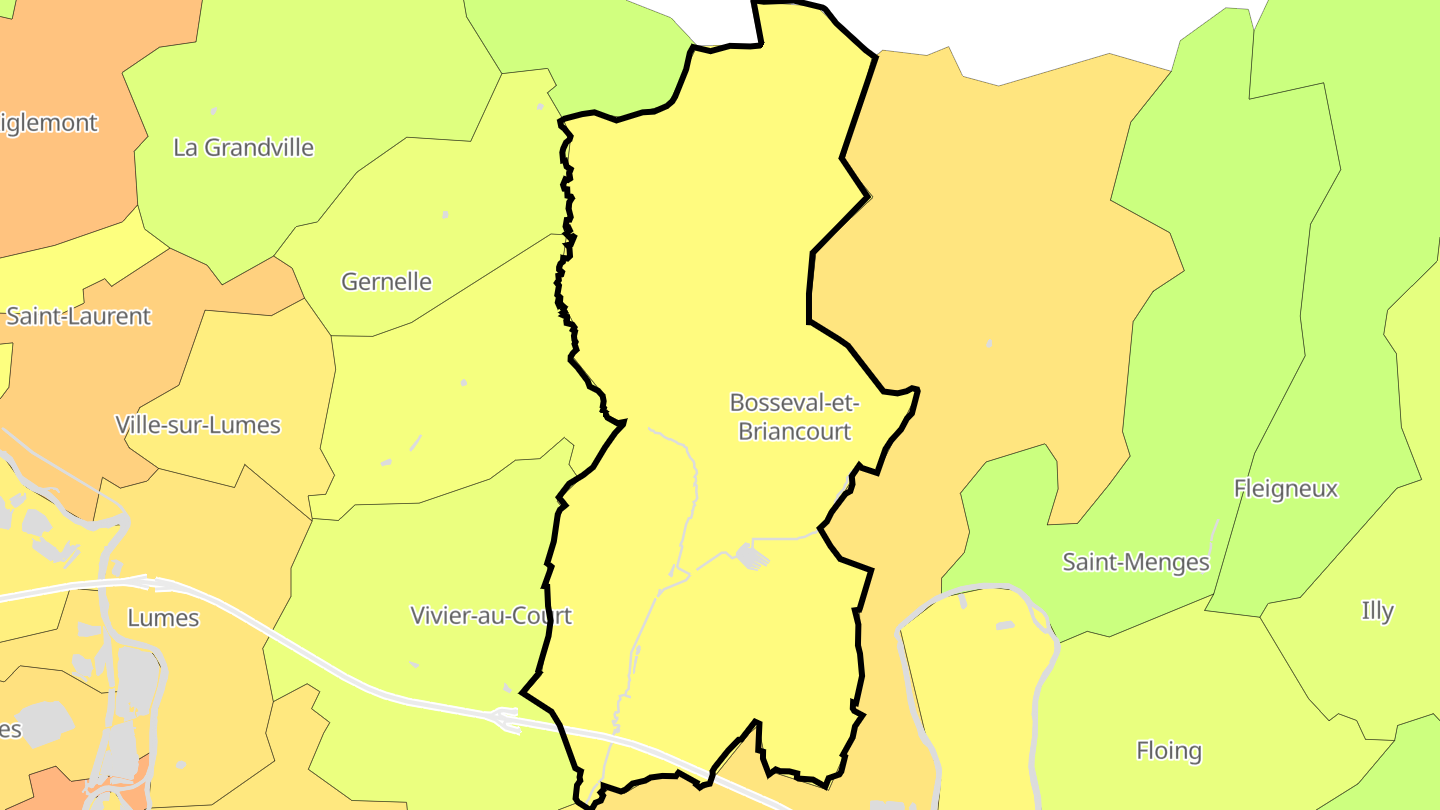 Carte des prix de l'immobilier Vrigne aux Bois