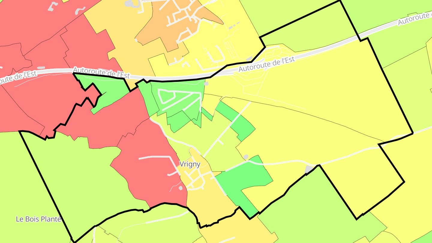 Carte des prix de l'immobilier Vrigny