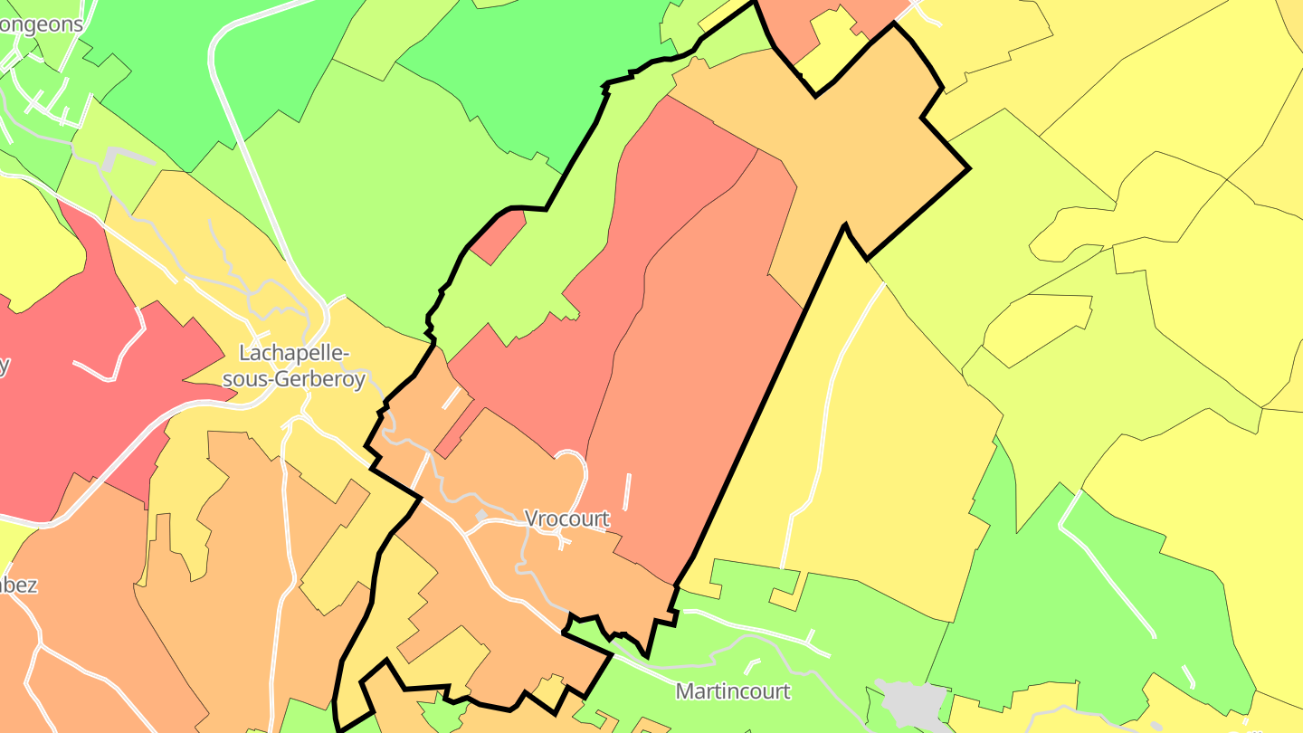 Carte des prix de l'immobilier Vrocourt