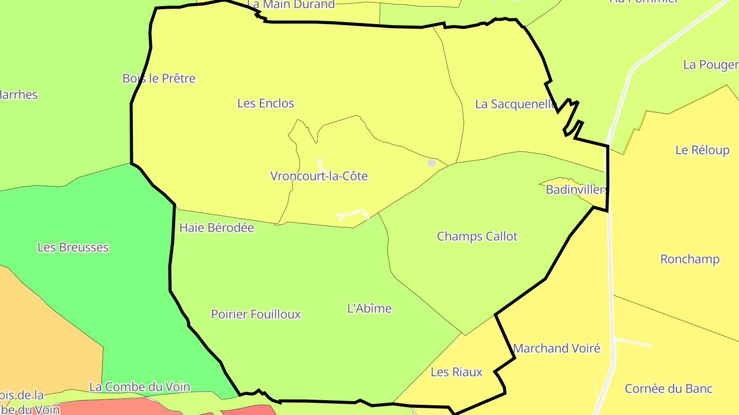 Carte des prix de l'immobilier Vroncourt-la-Côte