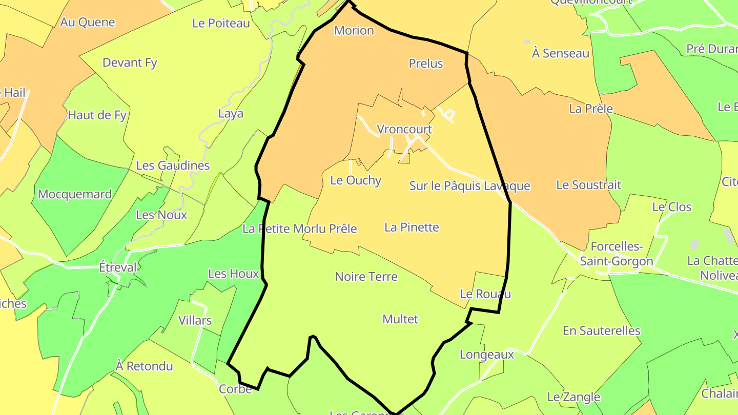 Carte des prix de l'immobilier Vroncourt