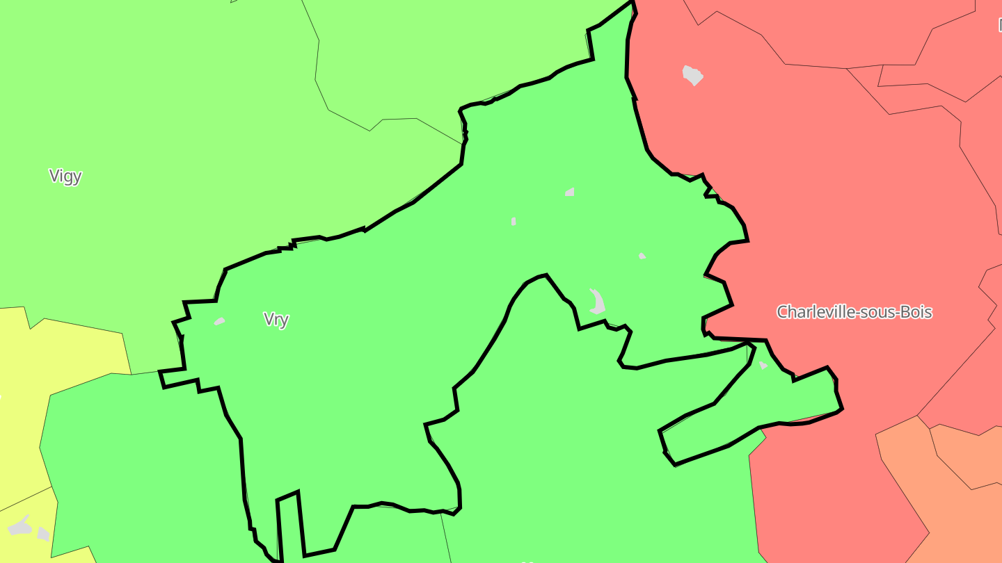 Carte des prix de l'immobilier Vry