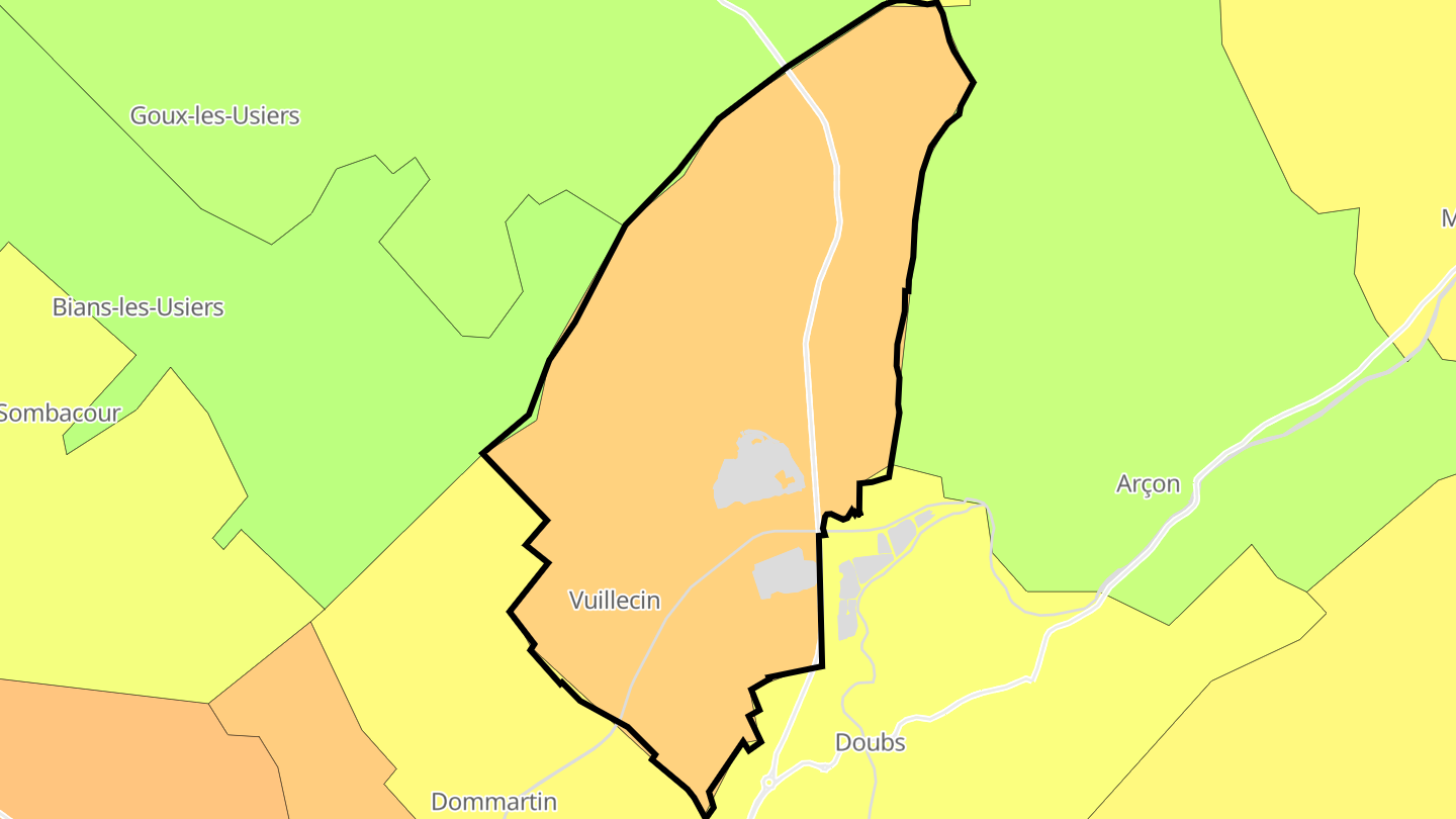 Carte des prix de l'immobilier Vuillecin