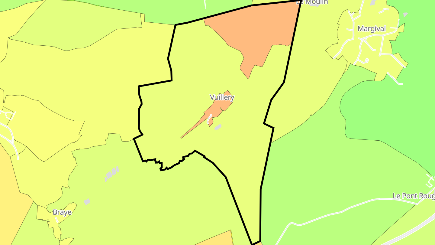 Carte des prix de l'immobilier Vuillery