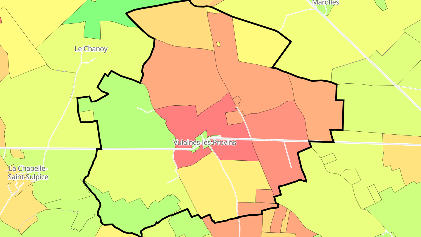 Carte des prix de l'immobilier Vulaines-lès-Provins