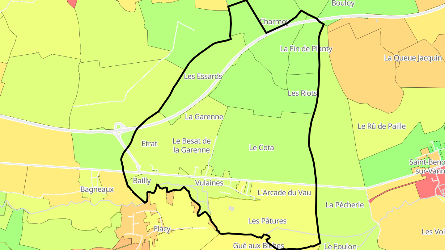 Carte des prix de l'immobilier Vulaines