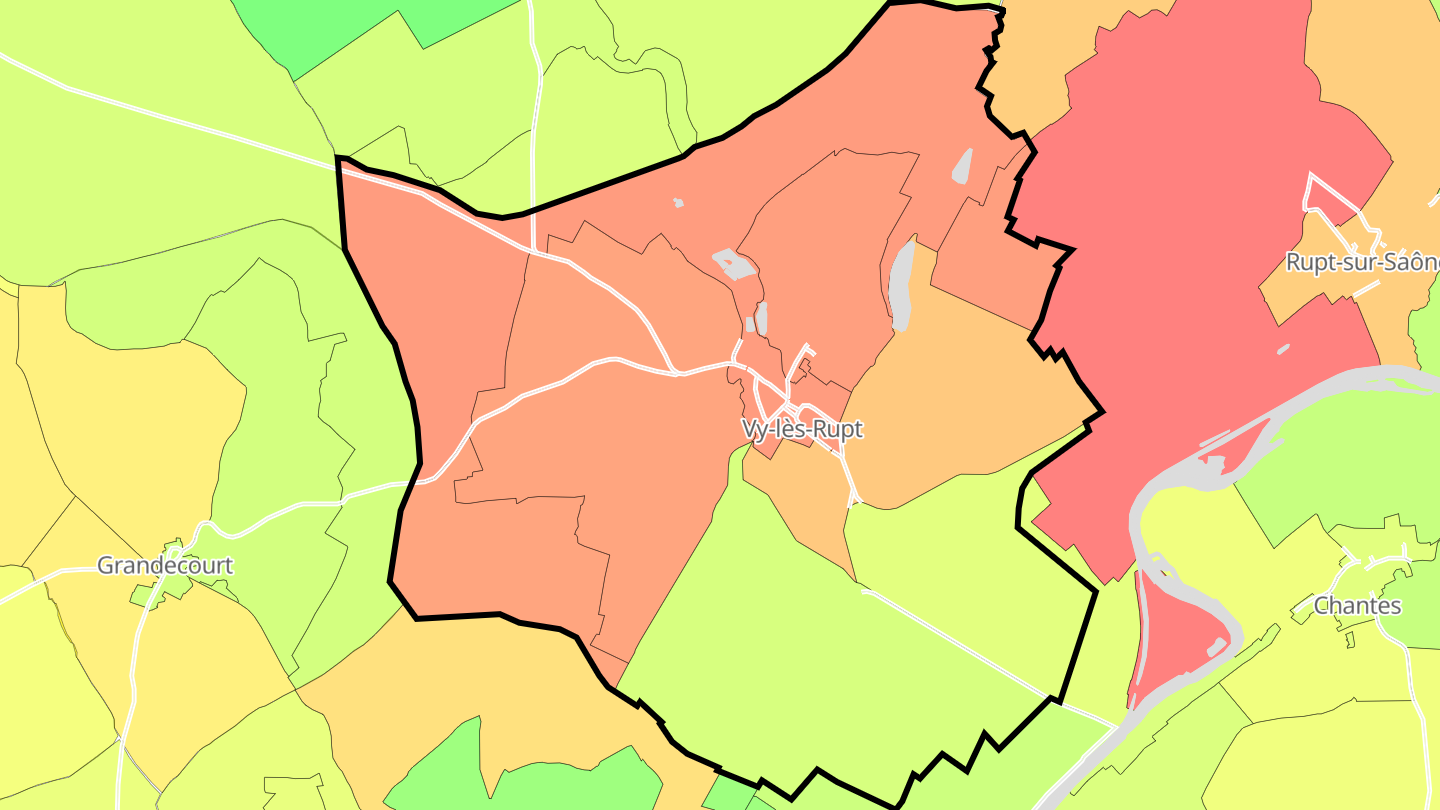 Carte des prix de l'immobilier Vy-lès-Rupt