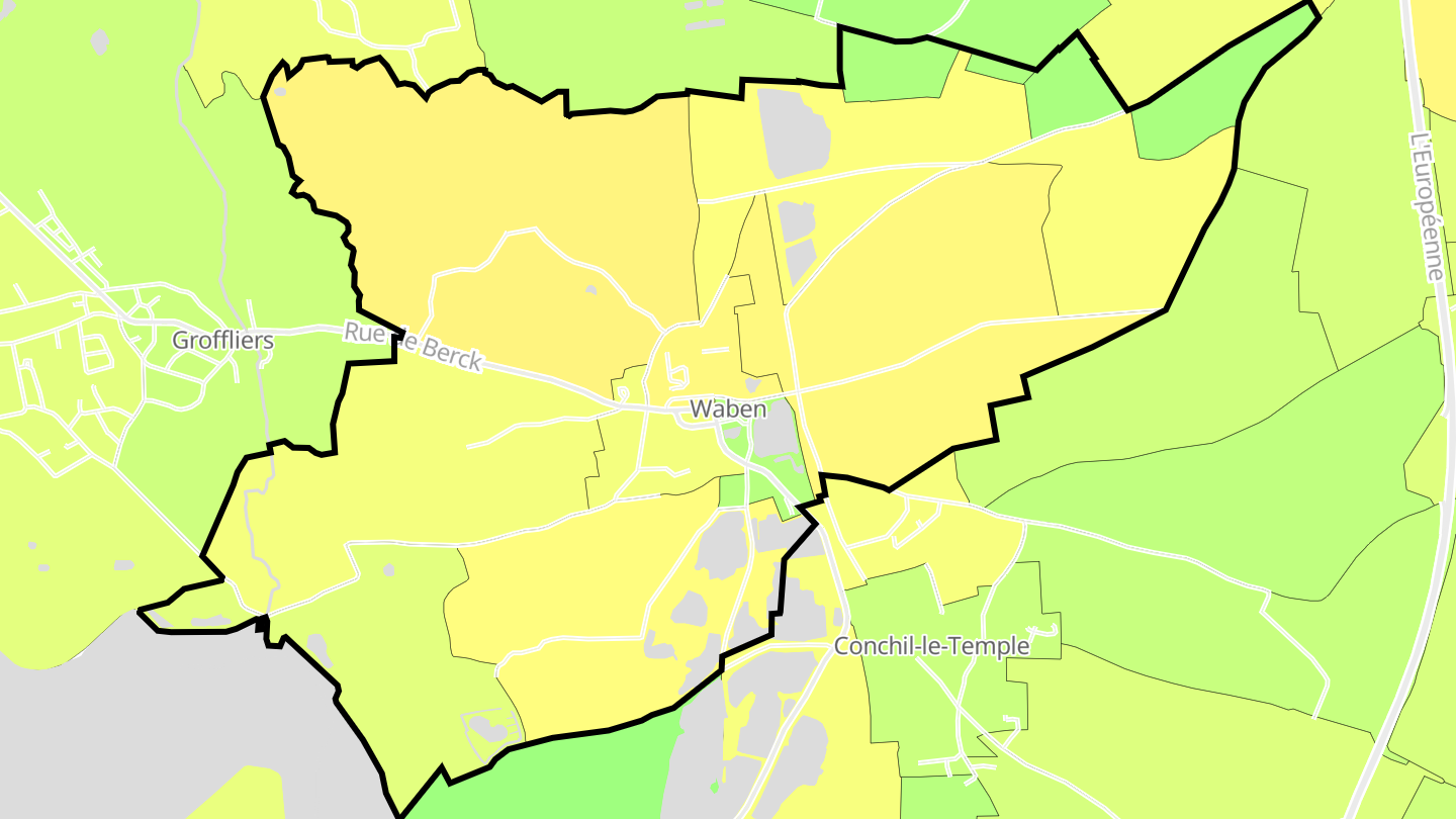 Carte des prix de l'immobilier Waben