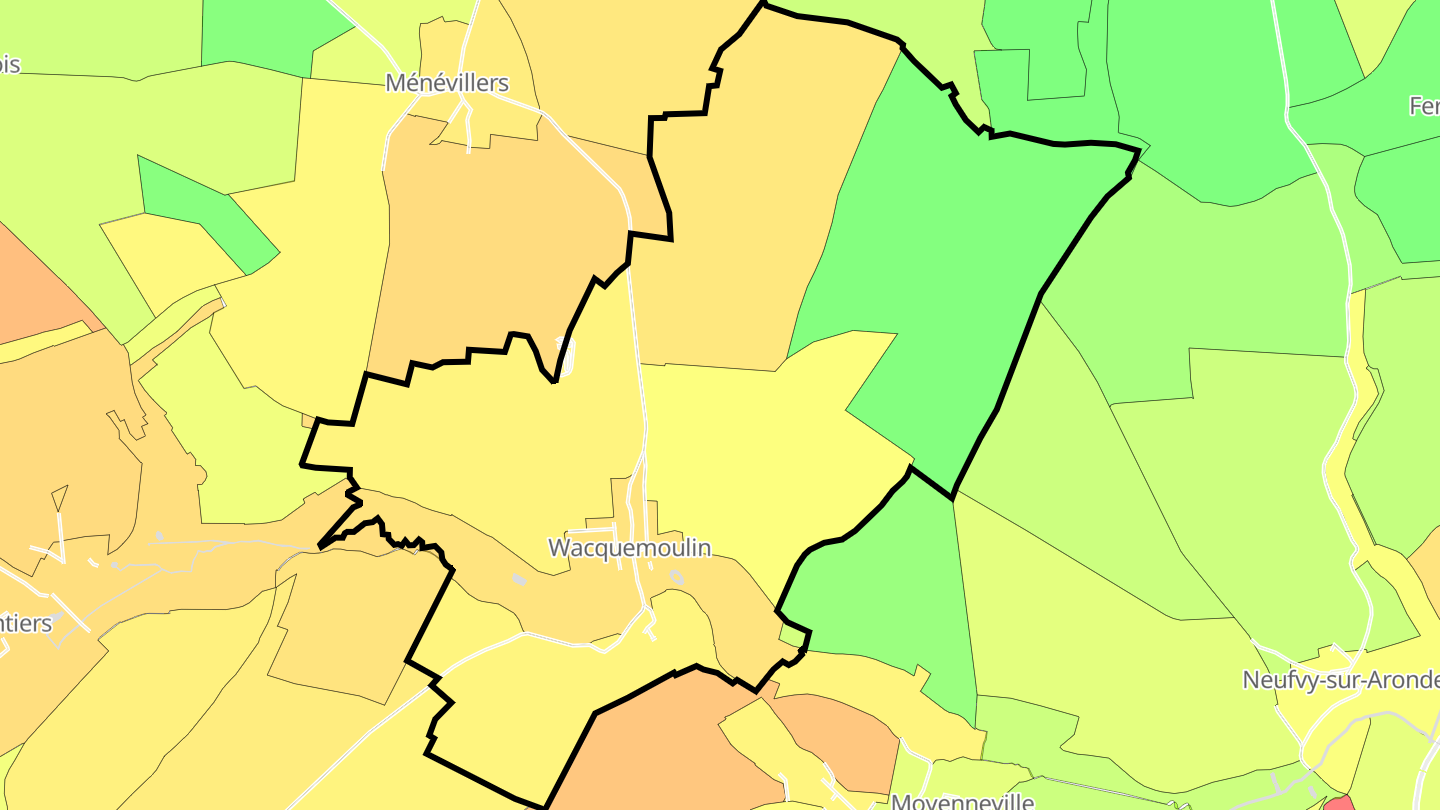 Carte des prix de l'immobilier Wacquemoulin