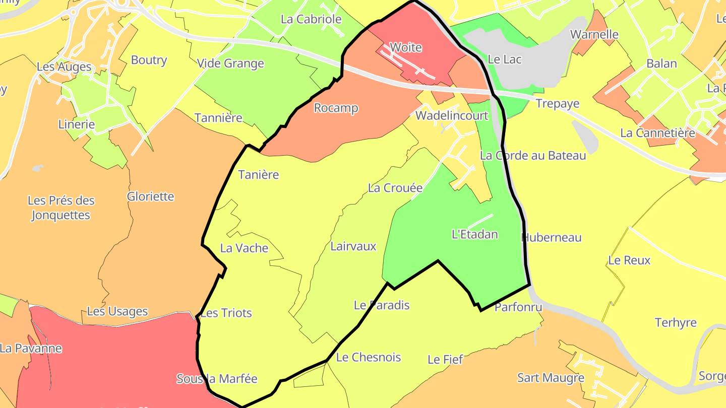 Carte des prix de l'immobilier Wadelincourt