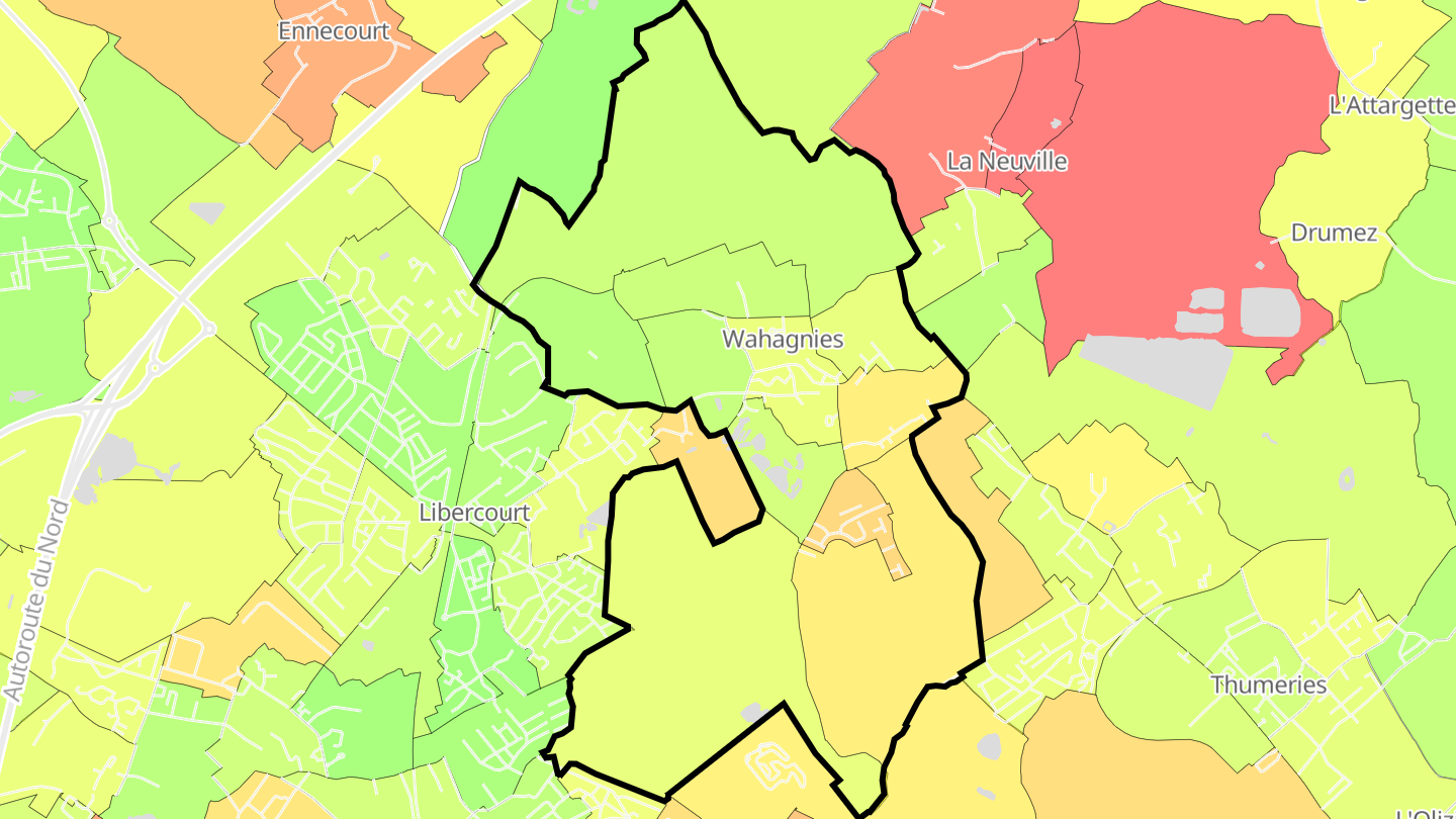 Carte des prix de l'immobilier Wahagnies