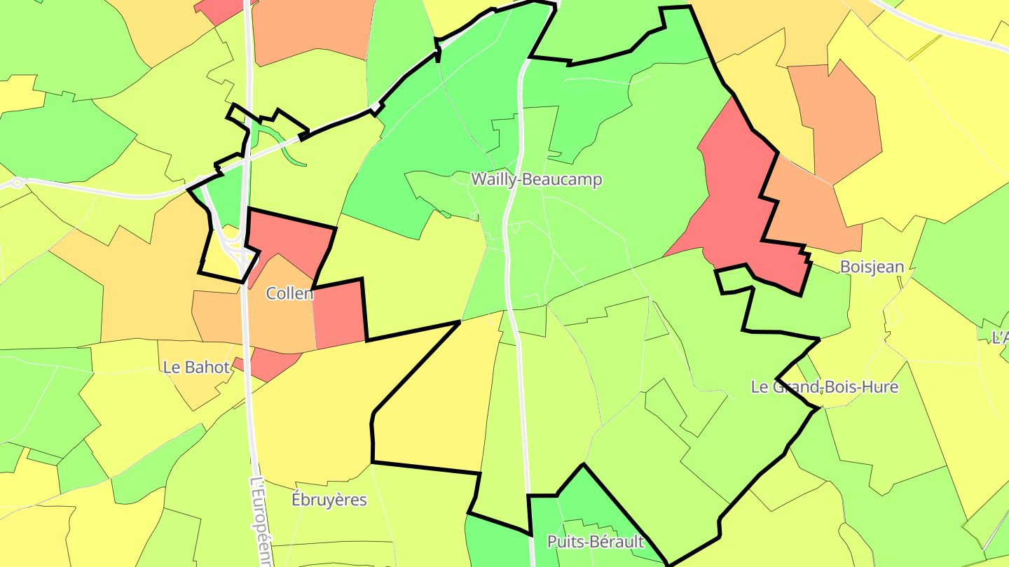 Carte des prix de l'immobilier Wailly-Beaucamp