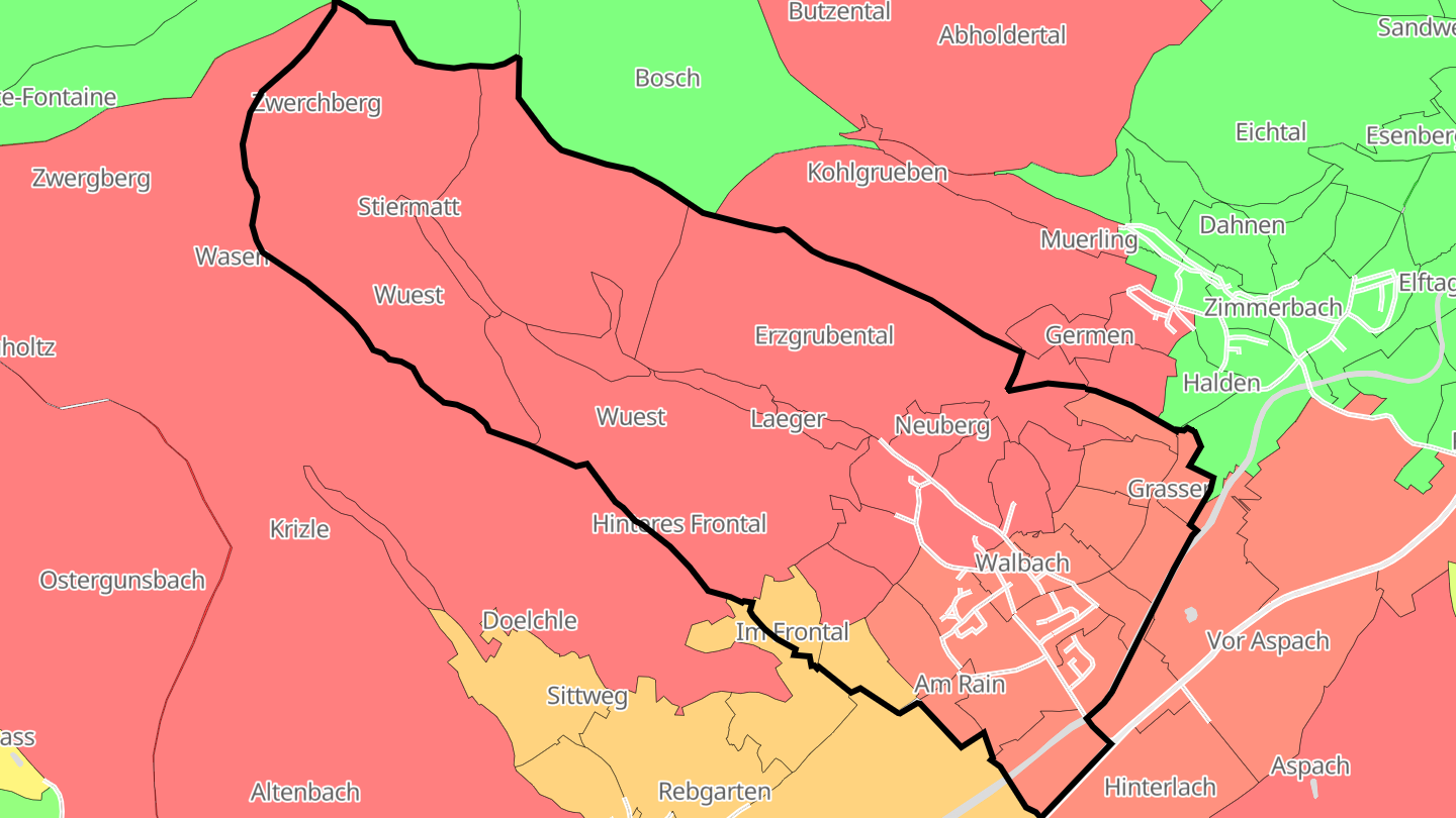 Carte des prix de l'immobilier Walbach