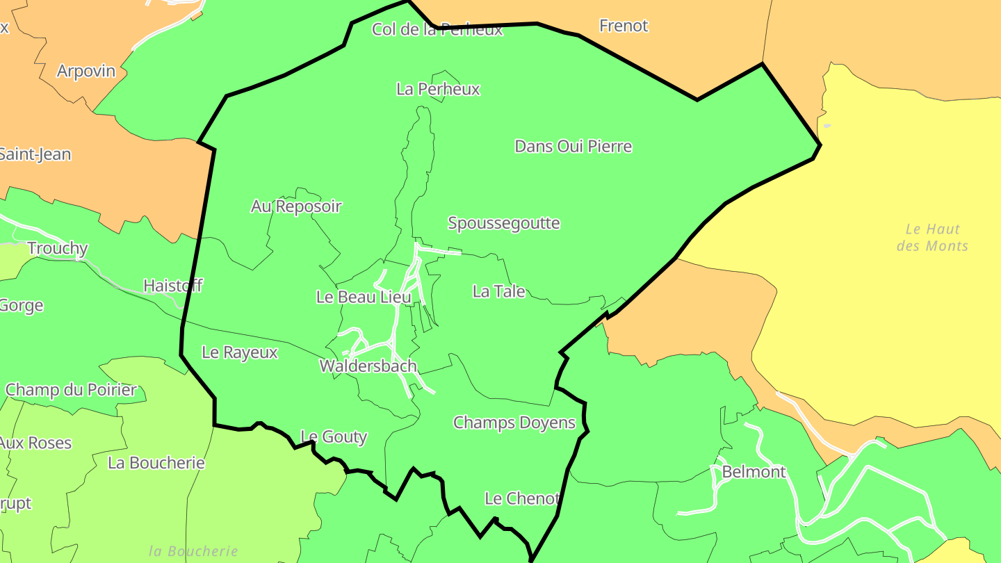 Carte des prix de l'immobilier Waldersbach