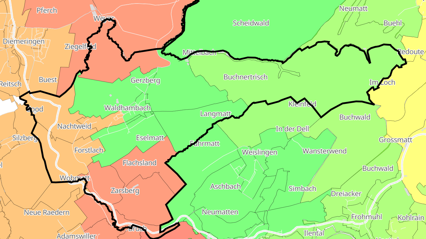 Carte des prix de l'immobilier Waldhambach