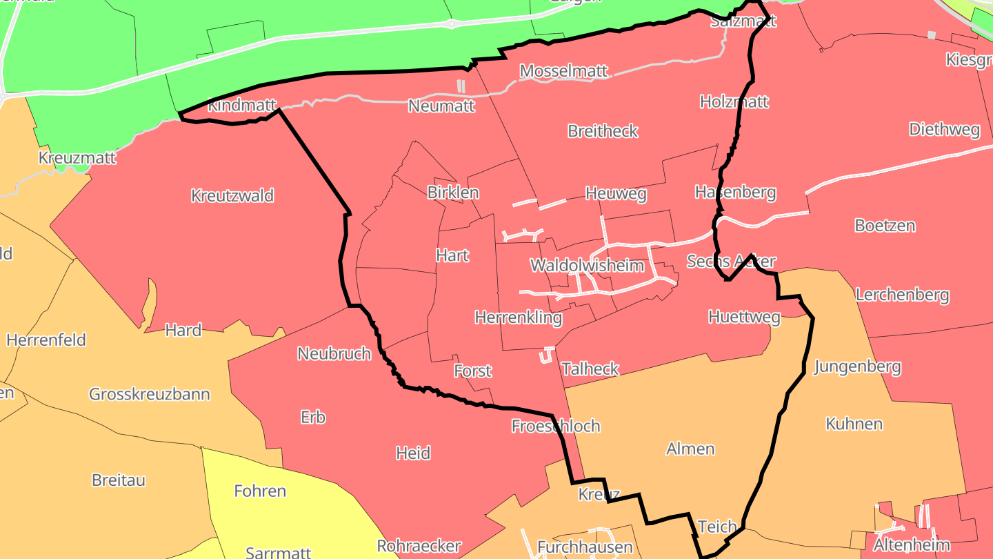 Carte des prix de l'immobilier Waldolwisheim