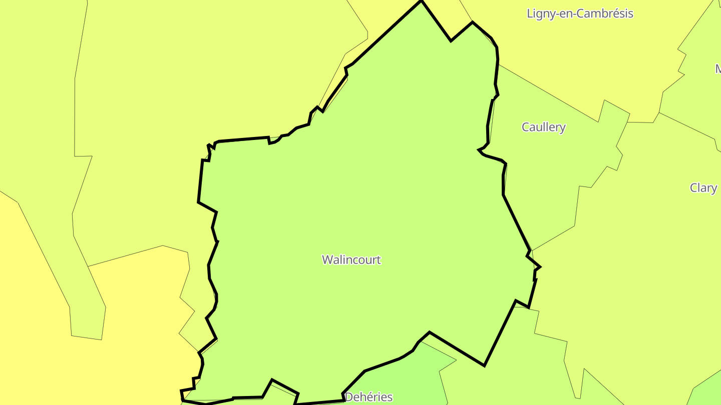 Carte des prix de l'immobilier Walincourt-Selvigny