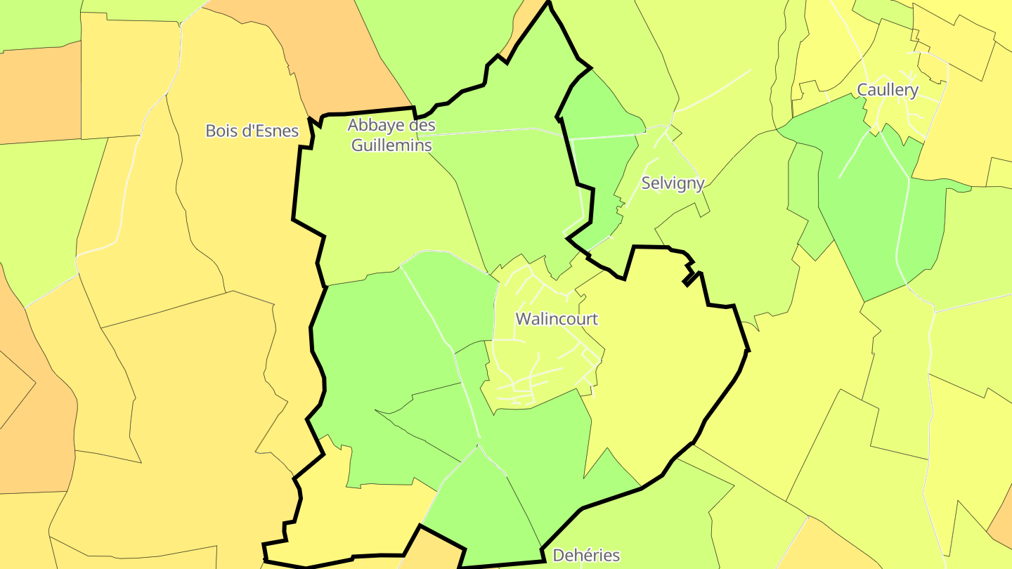 Carte des prix de l'immobilier Walincourt