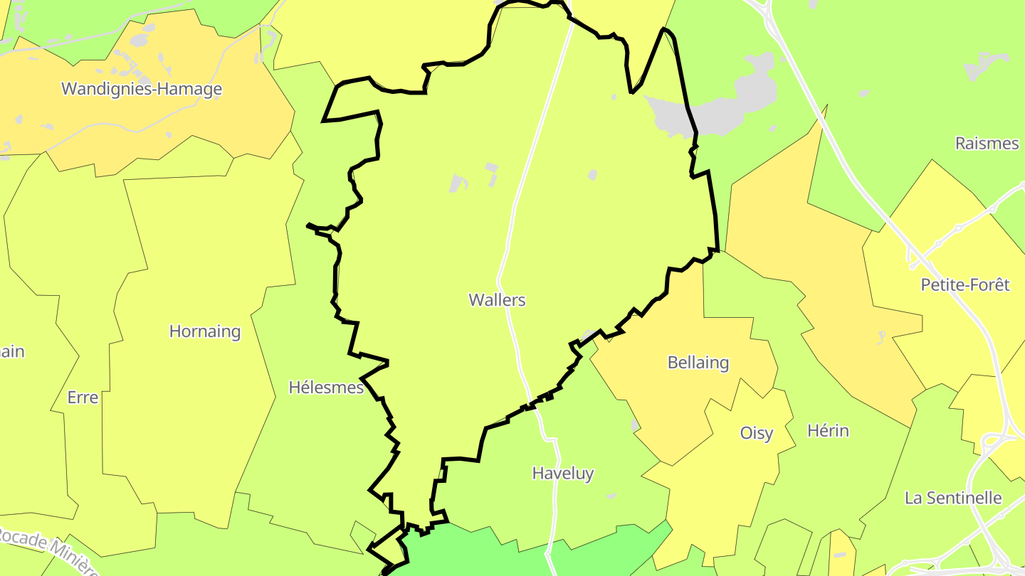 Carte des prix de l'immobilier Wallers