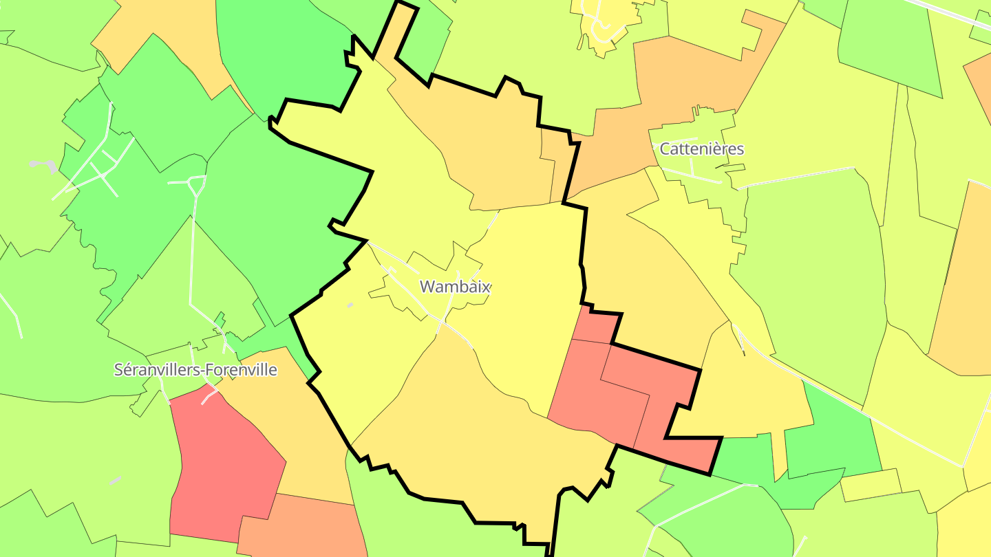 Carte des prix de l'immobilier Wambaix