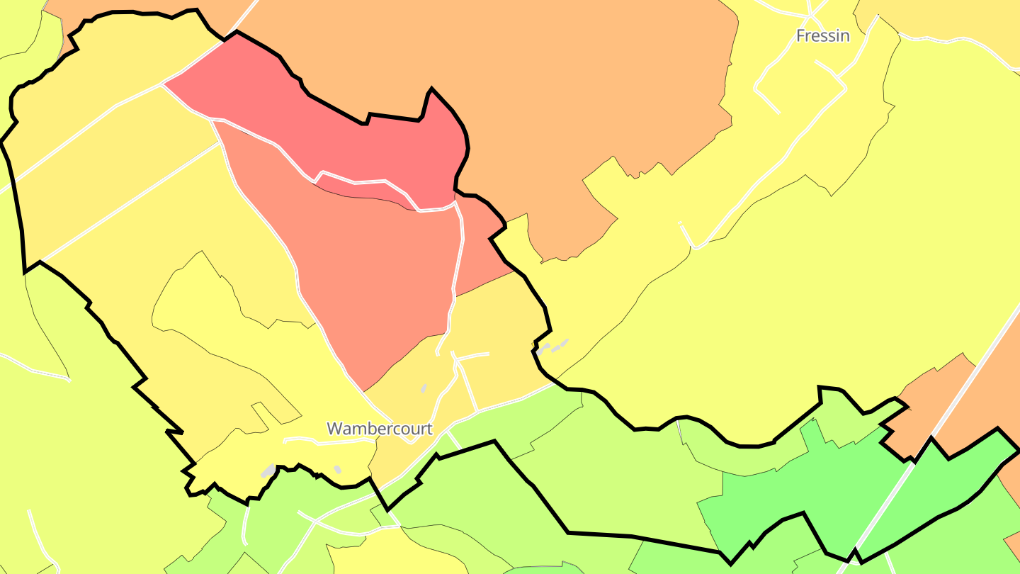 Carte des prix de l'immobilier Wambercourt
