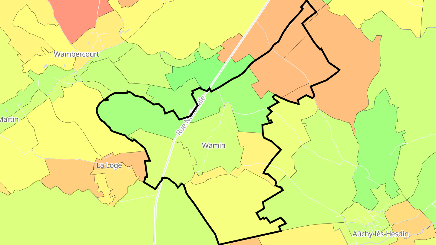 Carte des prix de l'immobilier Wamin