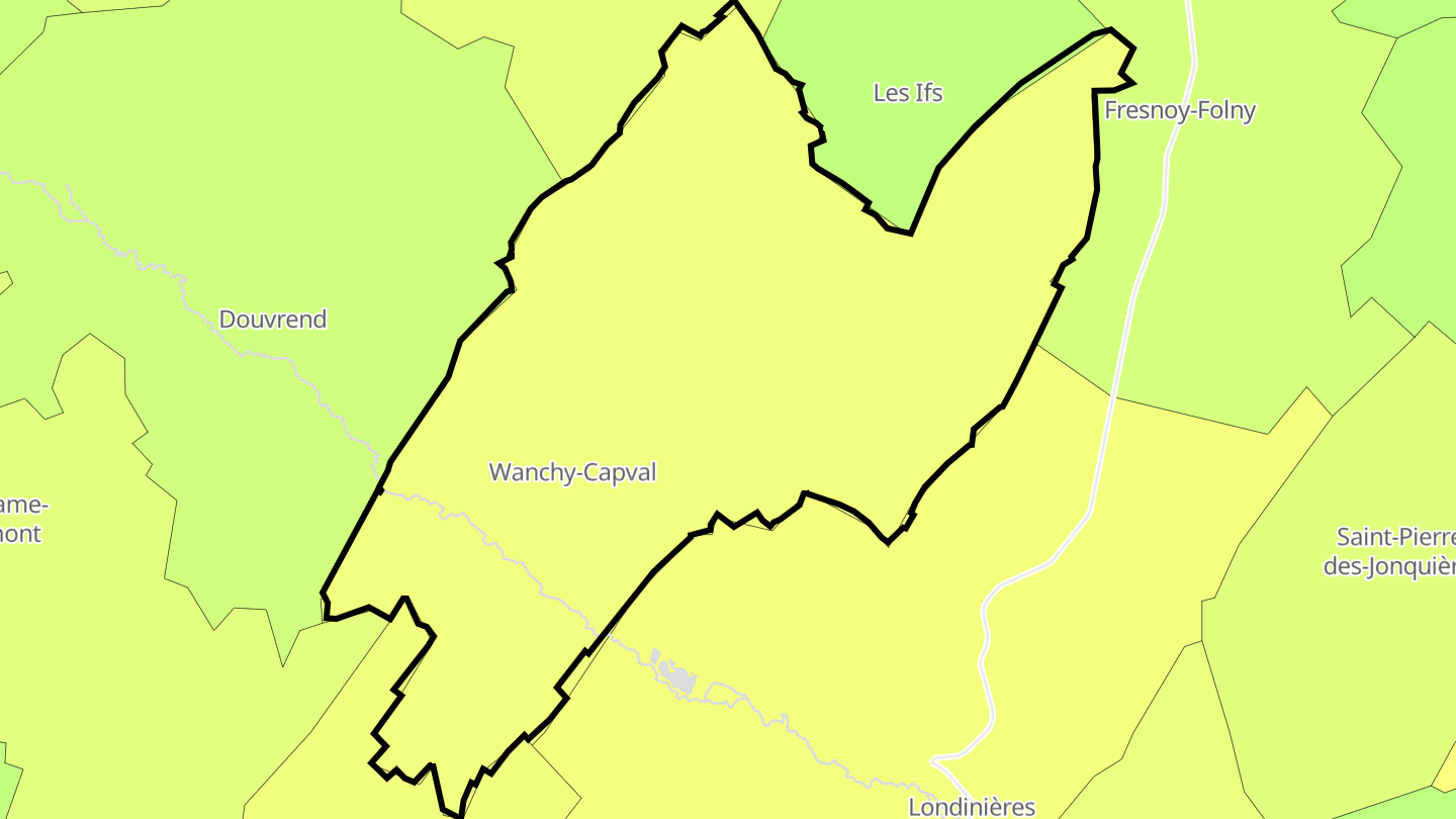 Carte des prix de l'immobilier Wanchy-Capval