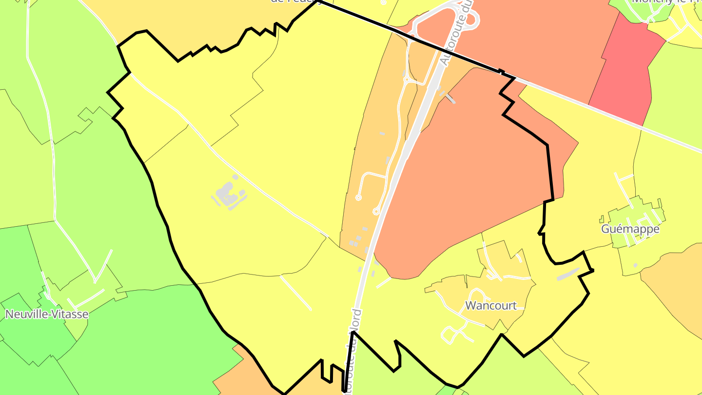 Carte des prix de l'immobilier Wancourt