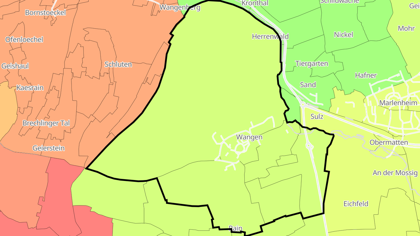 Carte des prix de l'immobilier Wangen