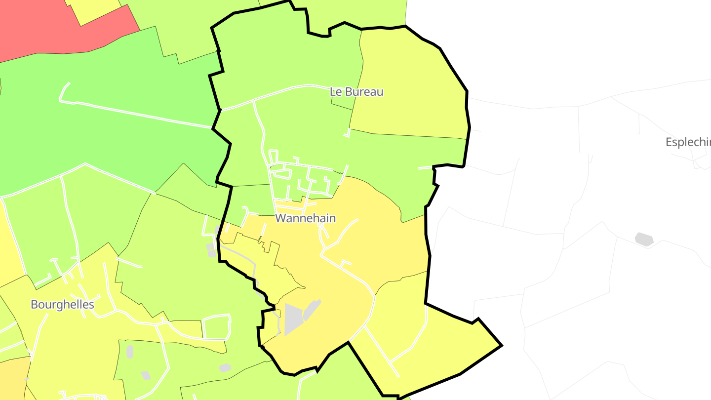 Carte des prix de l'immobilier Wannehain