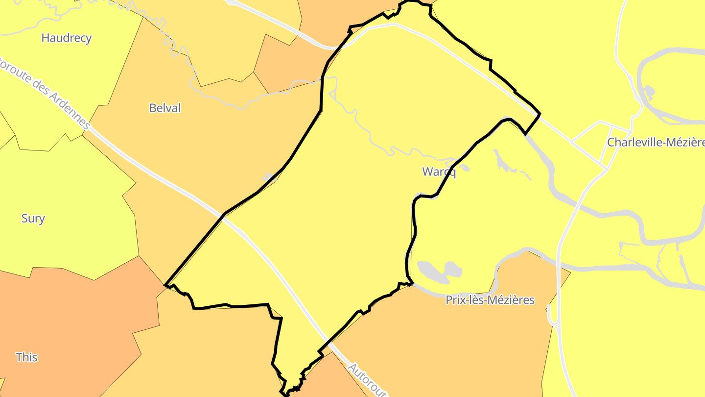 Carte des prix de l'immobilier Warcq