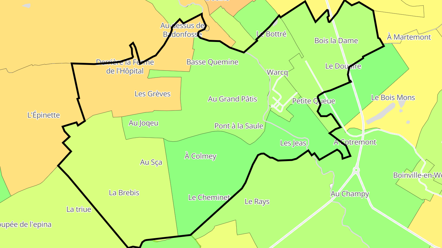 Carte des prix de l'immobilier Warcq