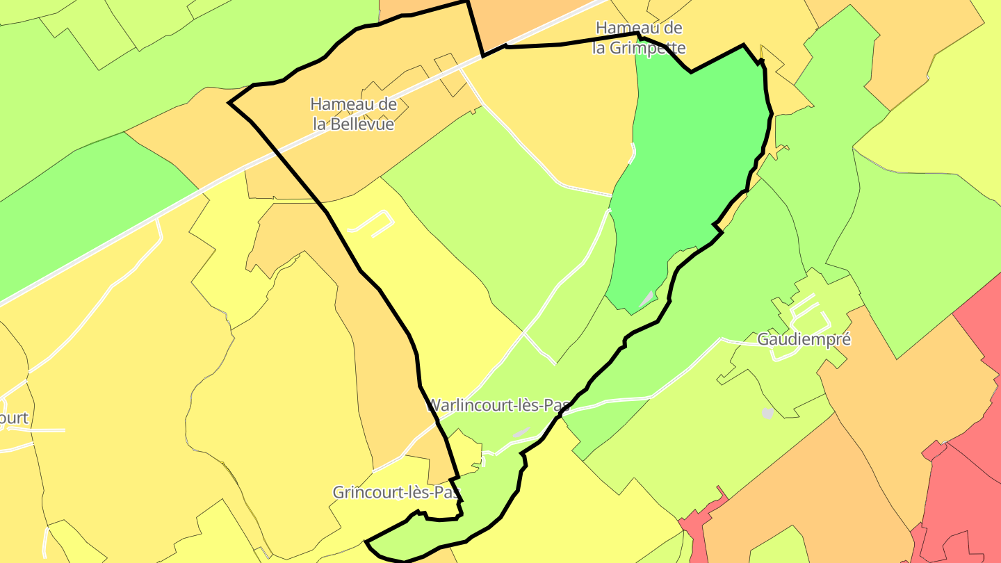 Carte des prix de l'immobilier Warlincourt-lès-Pas