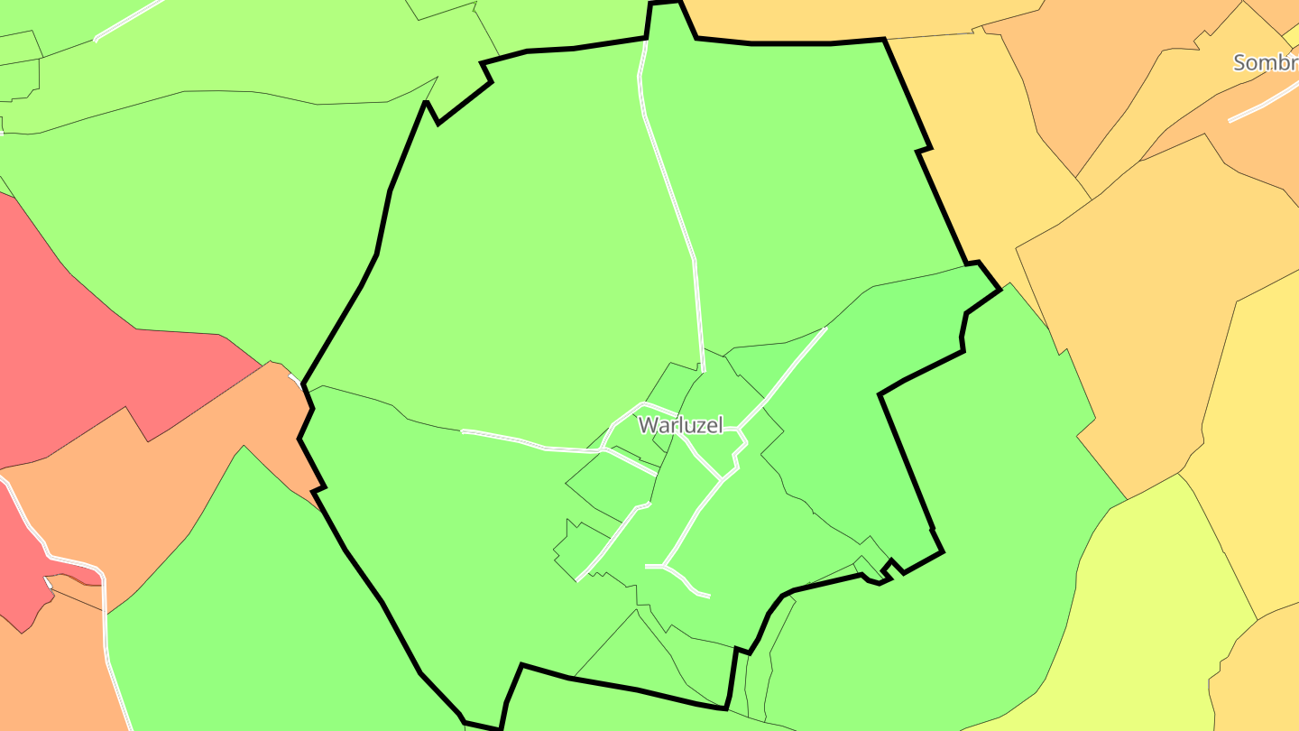 Carte des prix de l'immobilier Warluzel