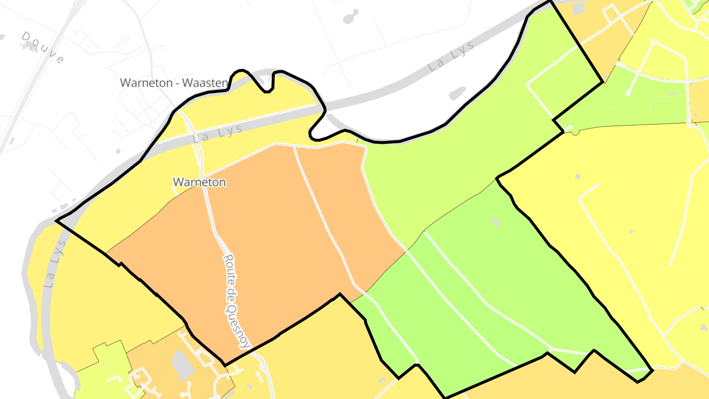 Carte des prix de l'immobilier Warneton