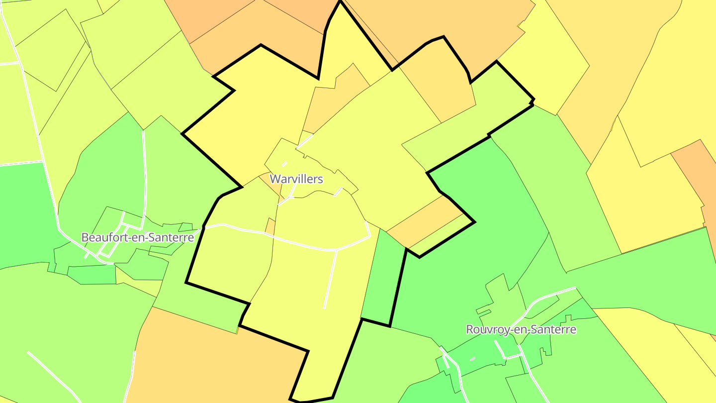 Carte des prix de l'immobilier Warvillers