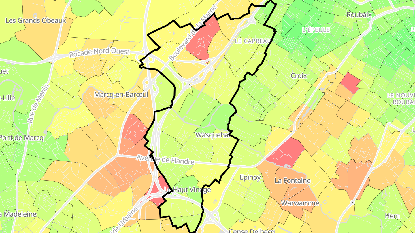 Carte des prix de l'immobilier Wasquehal