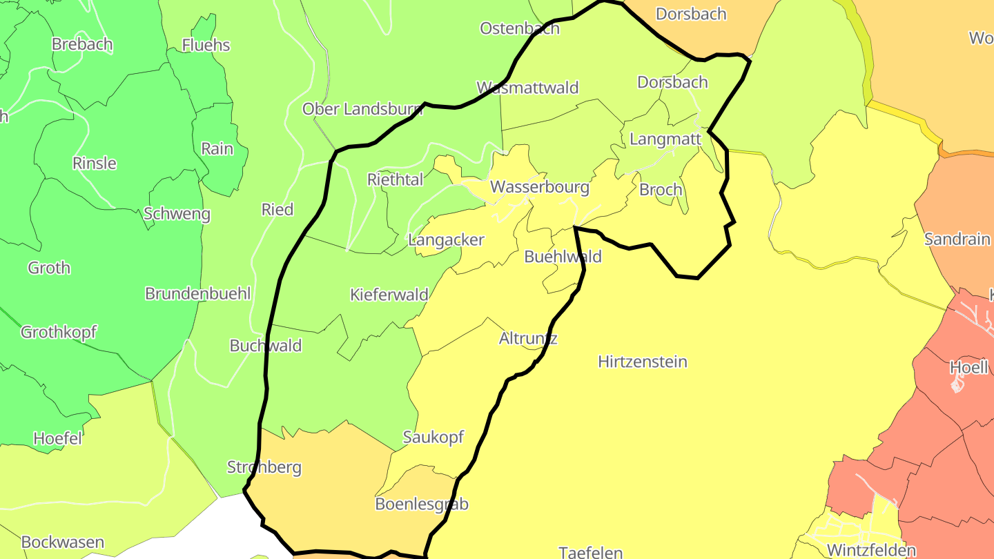 Carte des prix de l'immobilier Wasserbourg