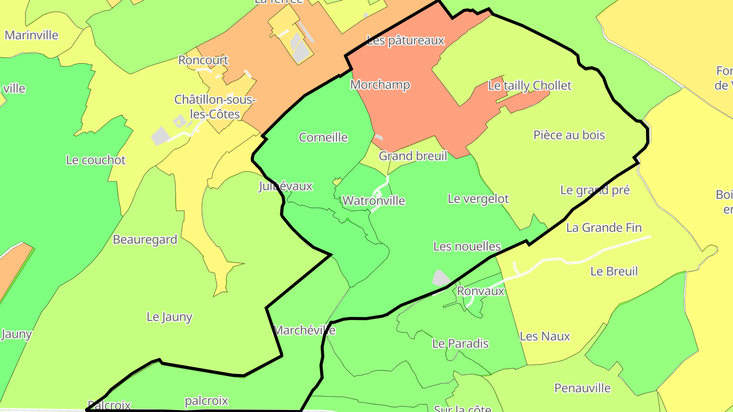 Carte des prix de l'immobilier Watronville