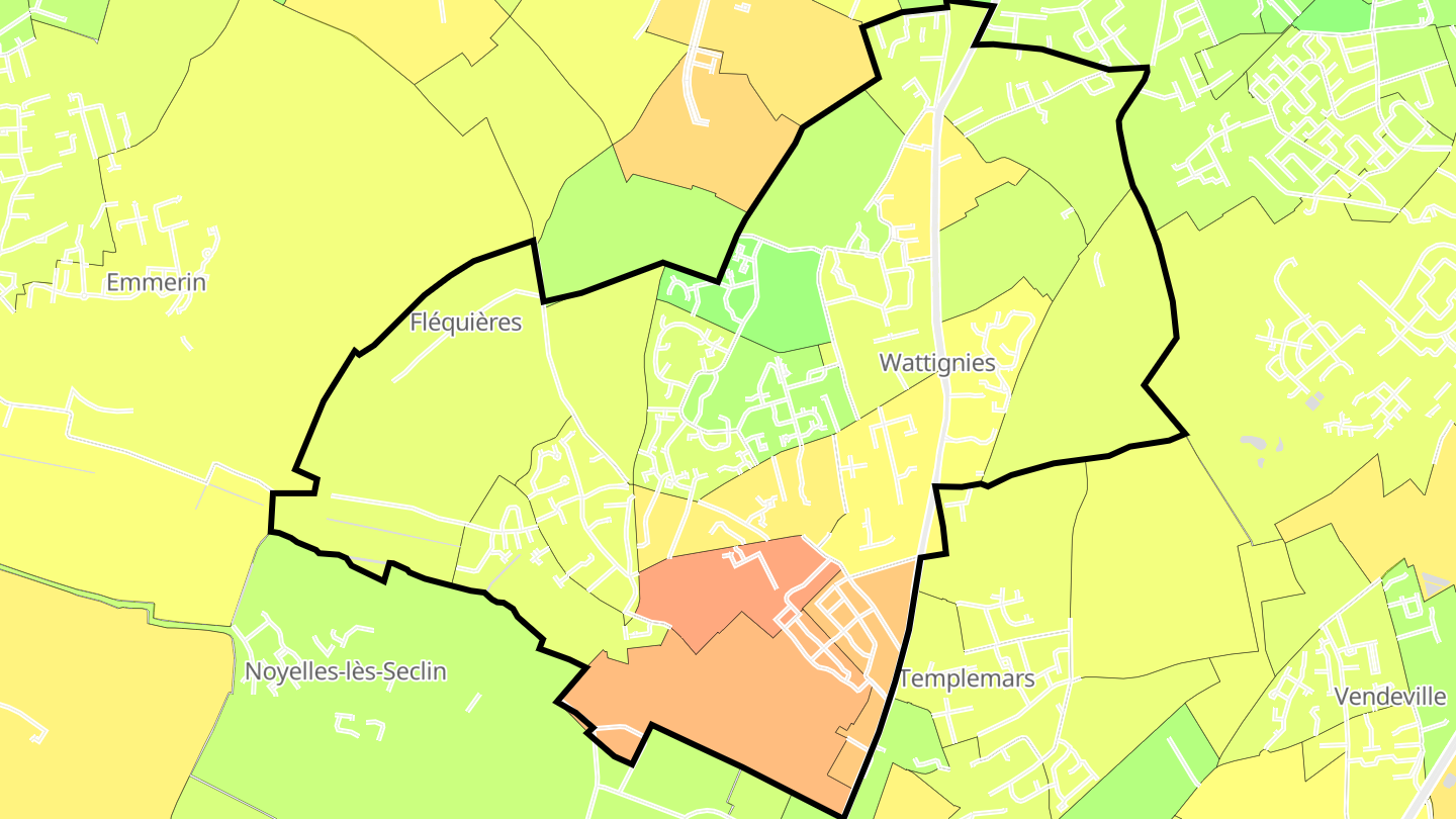 Carte des prix de l'immobilier Wattignies