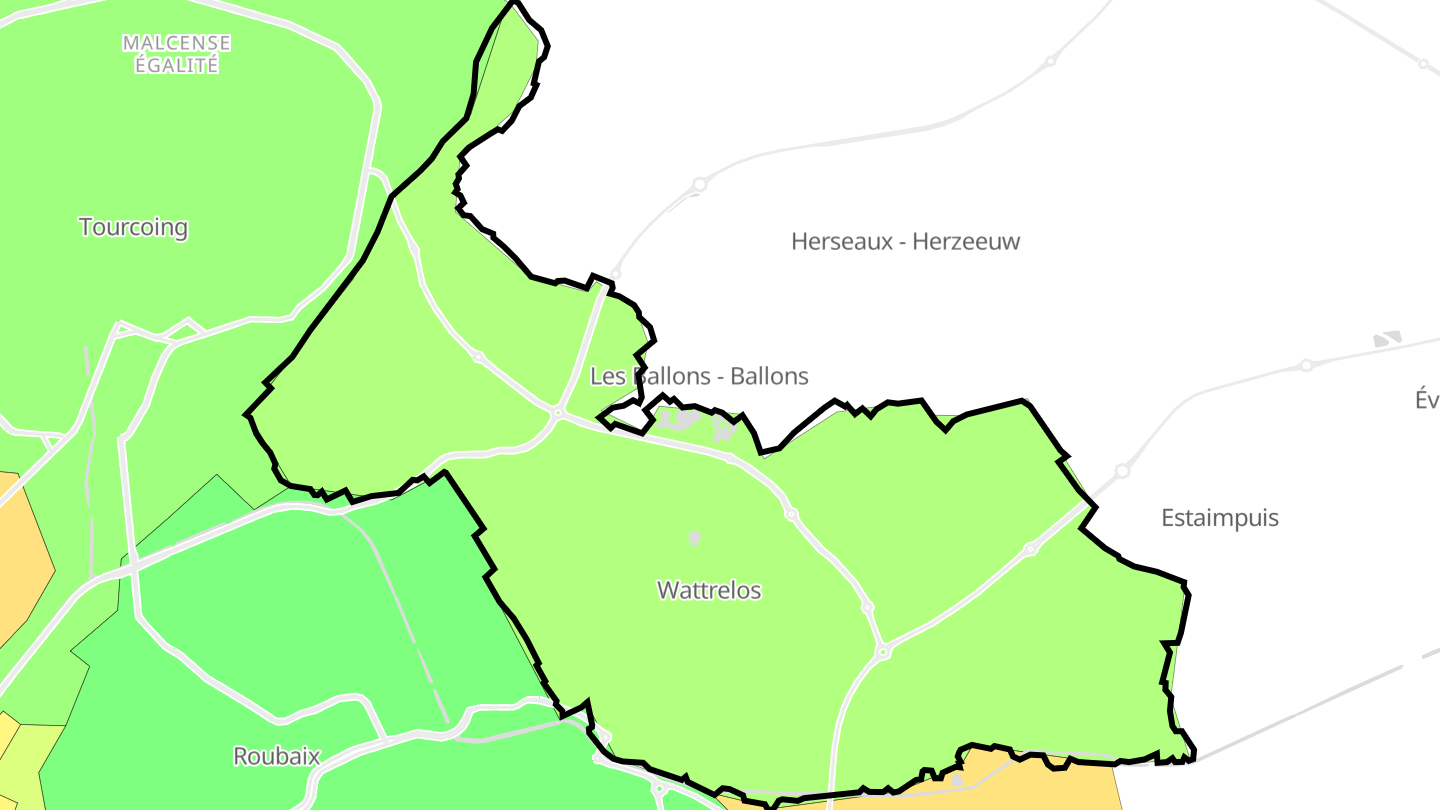 Carte des prix de l'immobilier Wattrelos