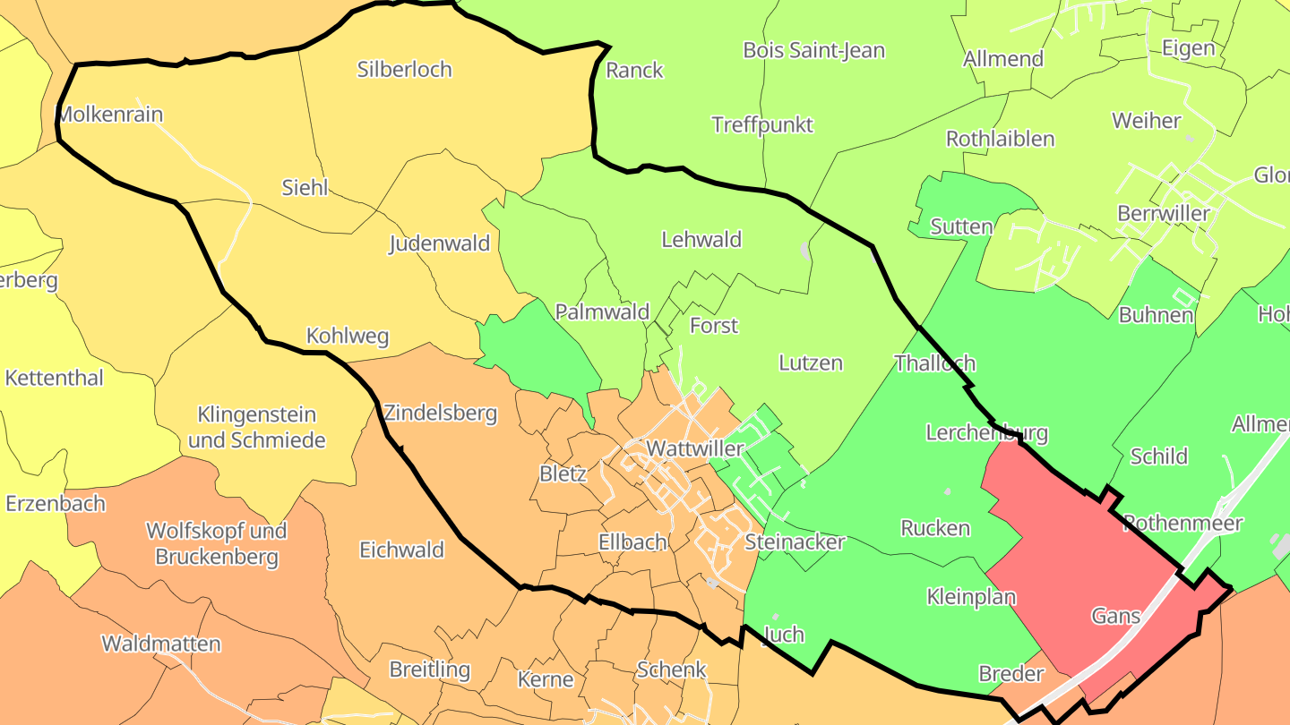 Carte des prix de l'immobilier Wattwiller